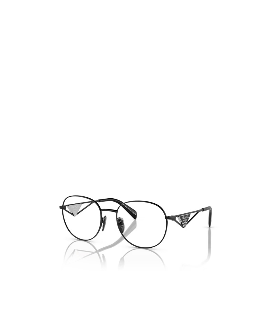 Prada Triangle Logo-plaque Glasses In Black
