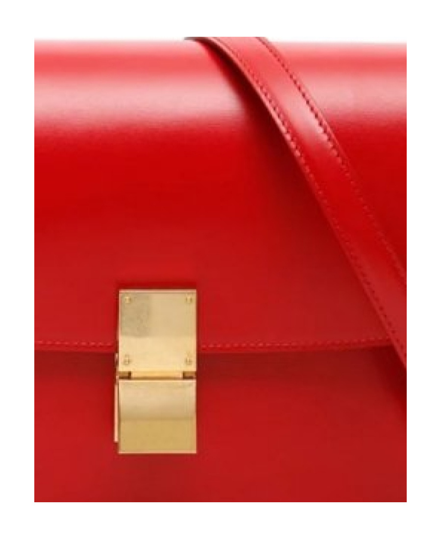 Celine Classic Teen Leather Polished Handbag In Red