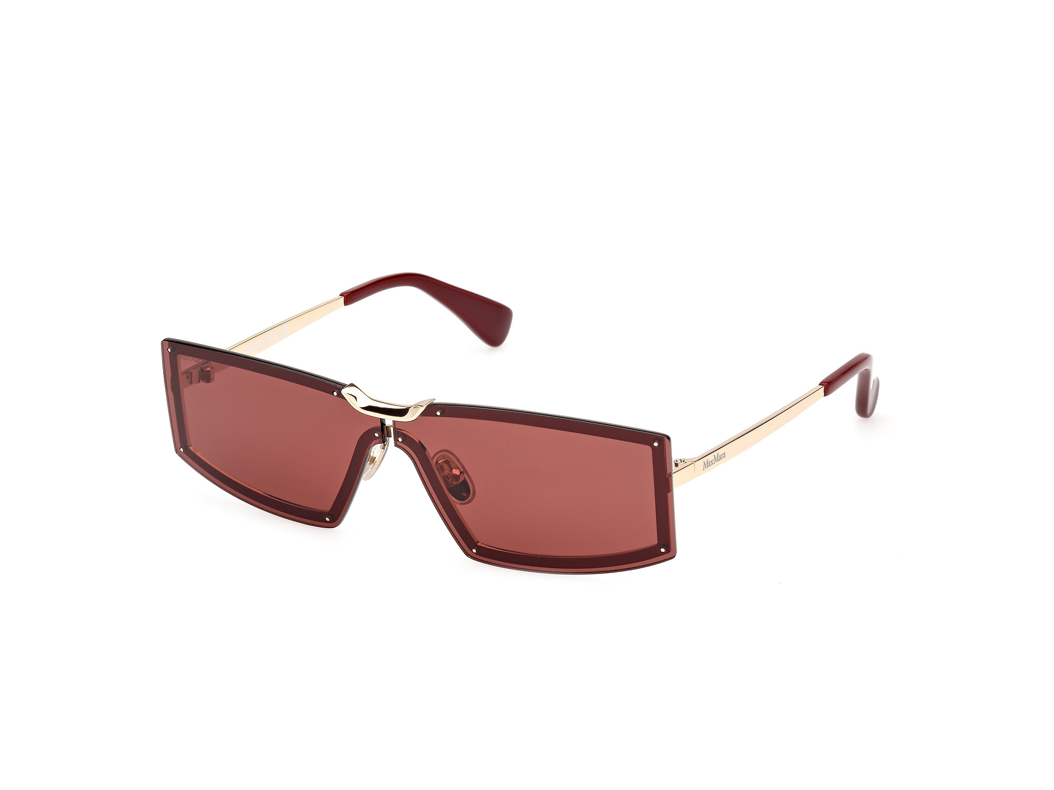 Max Mara 68mm Oversize Rectangular Sunglasses In Burgundy