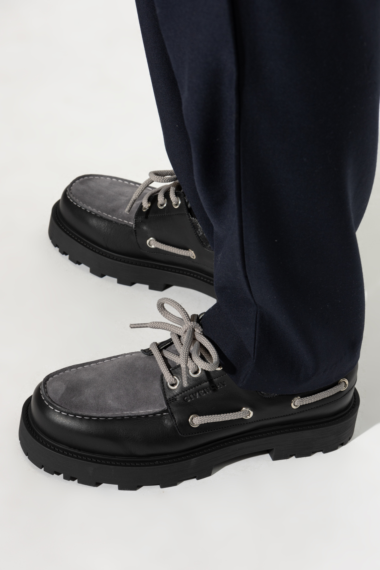 Givenchy Leather Platform Loafers In Black