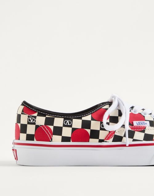 Valentino Garavani  Garavani And Vans Low-top Trainer In Fabric With Vlogo Checkerboard Pri In White