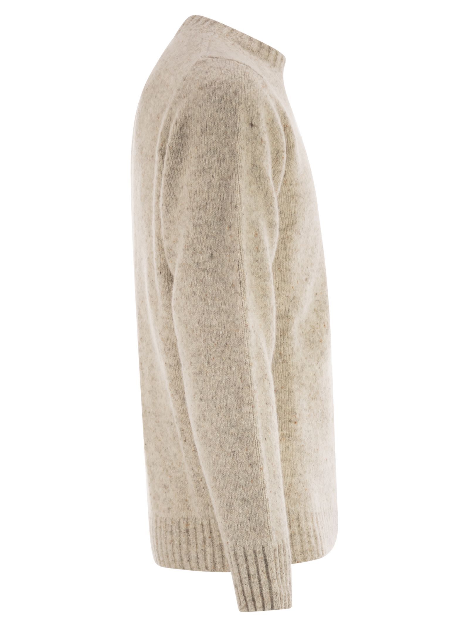 Peserico Long Sleeve Ribbed Sweater In Neutral