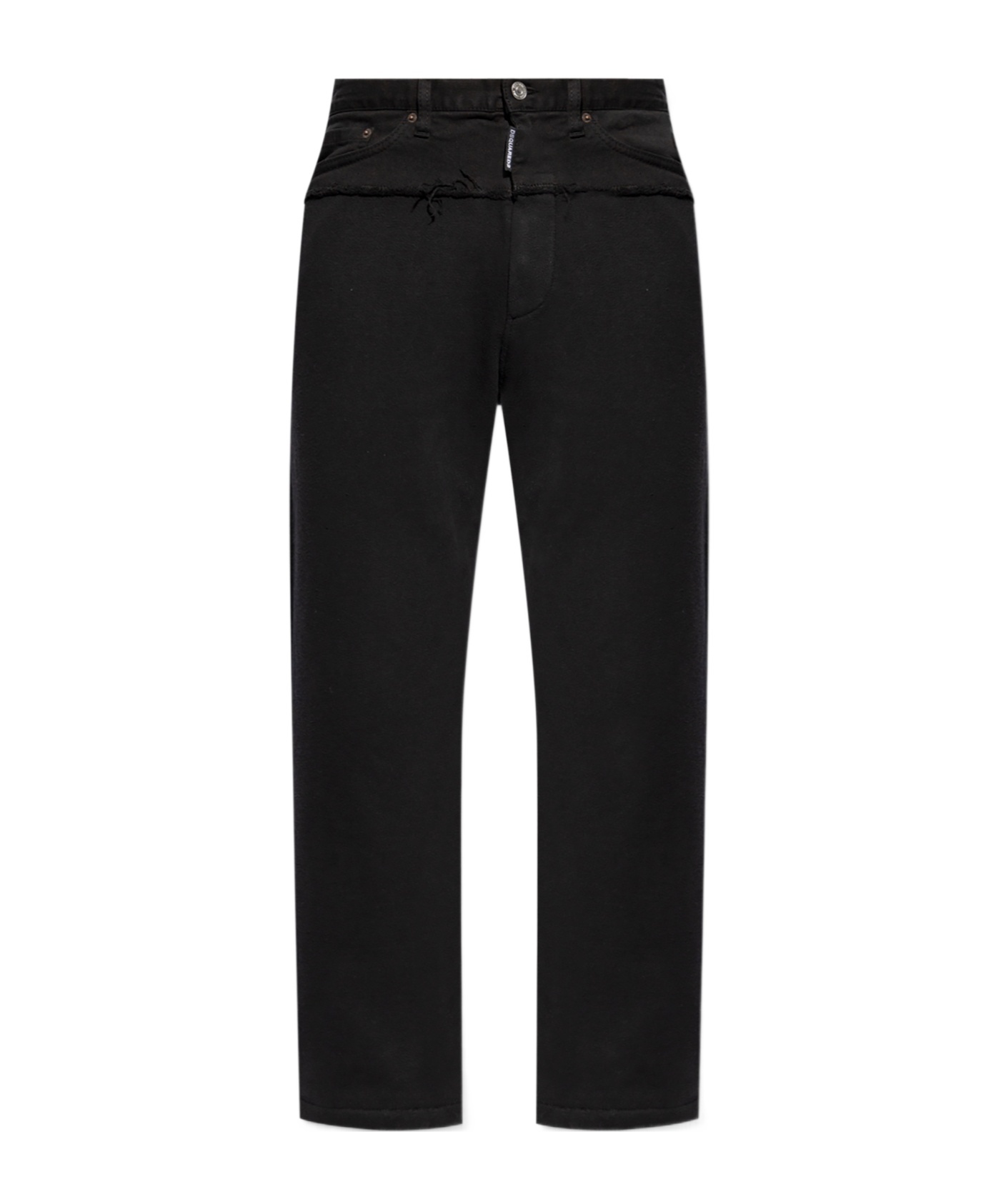 Dsquared2 Denim-panel Cotton Track Pants In Black
