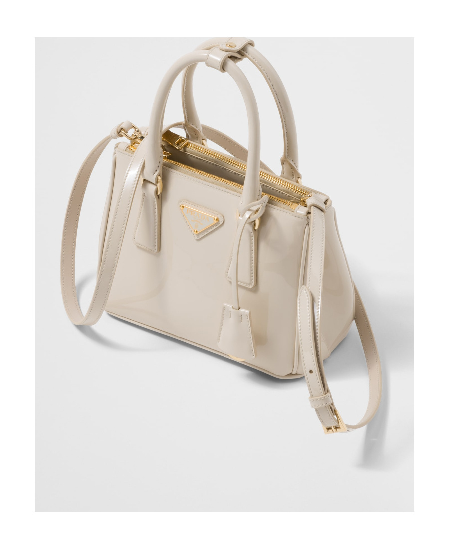 Prada Galleria Patent Leather Mini Bag In Nude