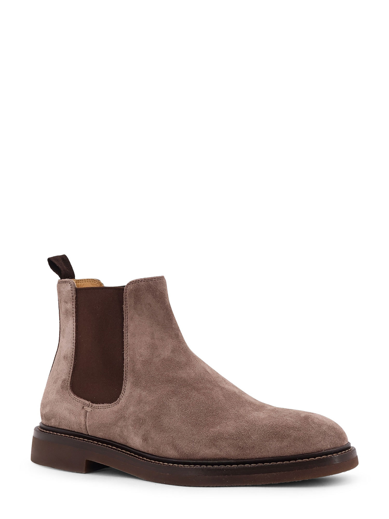 Brunello Cucinelli Suede Chelsea Boots In Brown