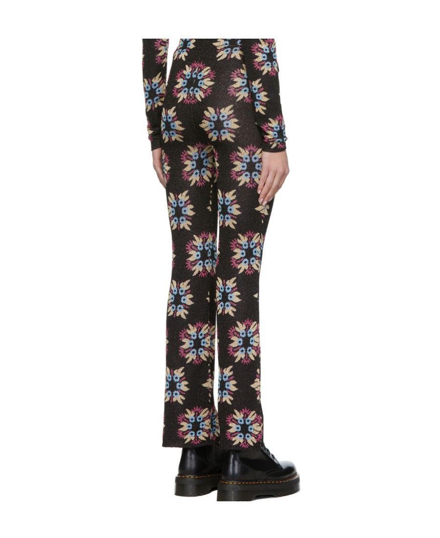 Rabanne Ssense Exclusive Black & Multicolor Jacquard Knit Capsule Flare Trousers In Black
