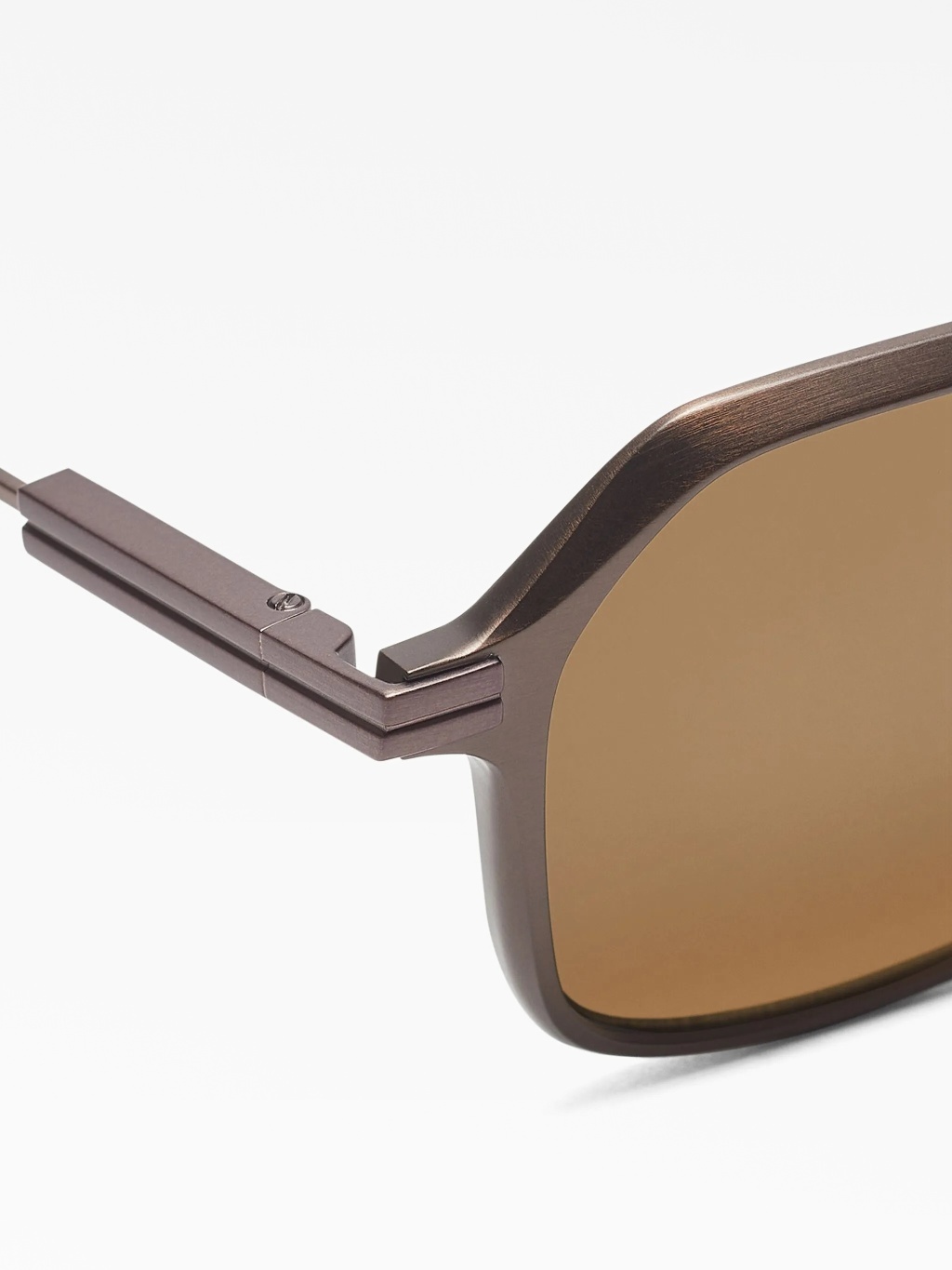 Zegna Light Brown Aluminum And Metal Sunglasses In Brown