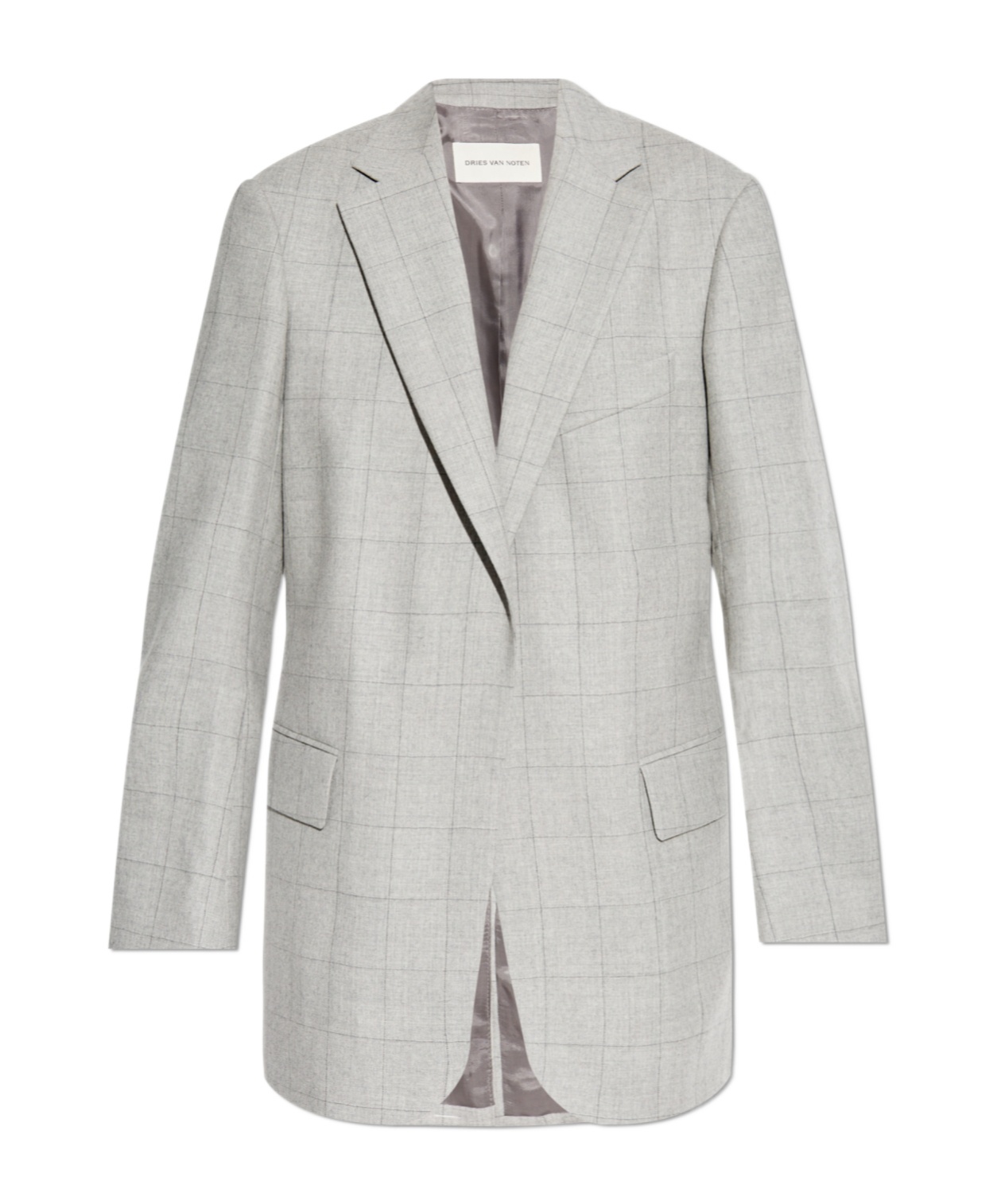 Dries Van Noten Checked Suit Coat In White