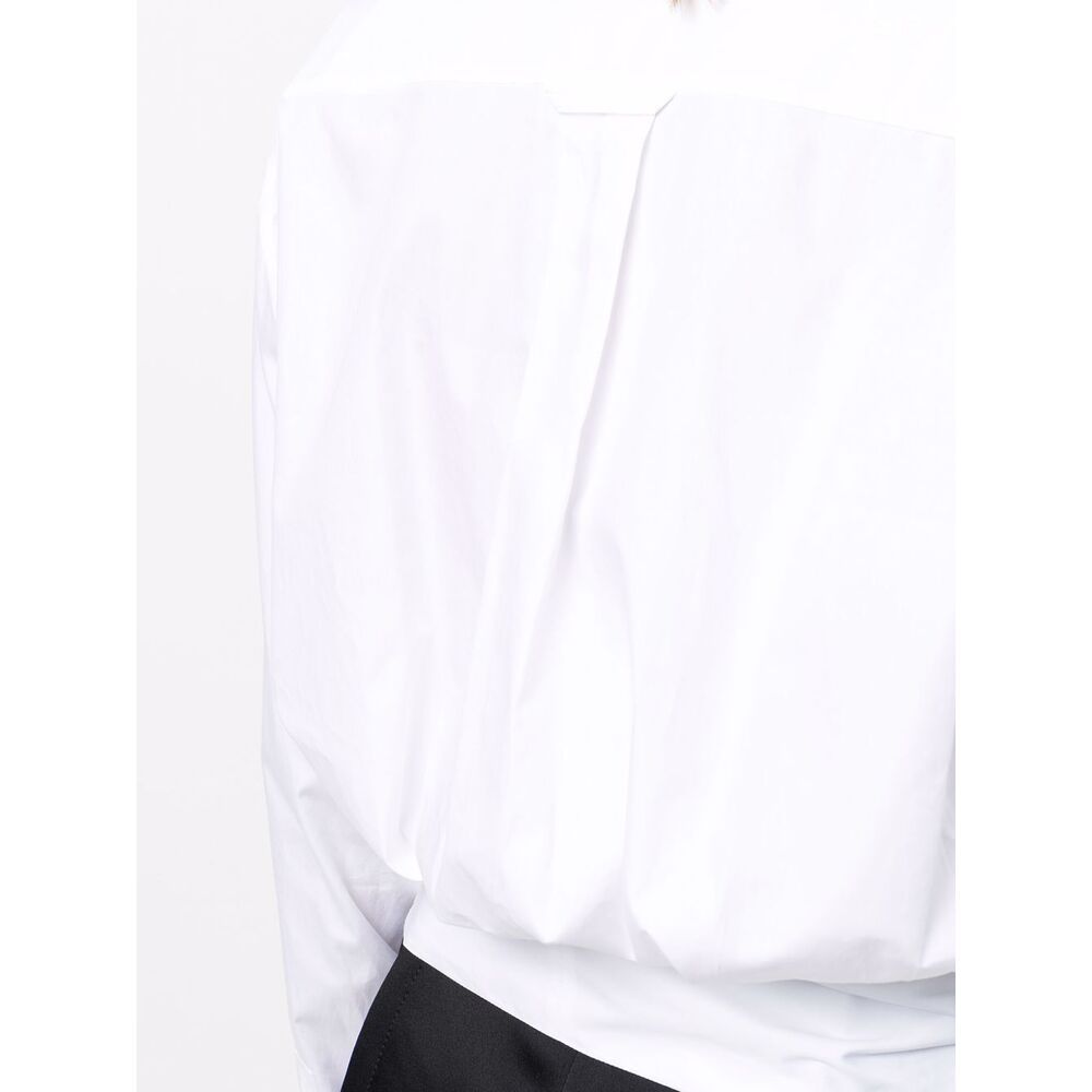 Alexandre Vauthier Tied-waist Cotton Shirt In White