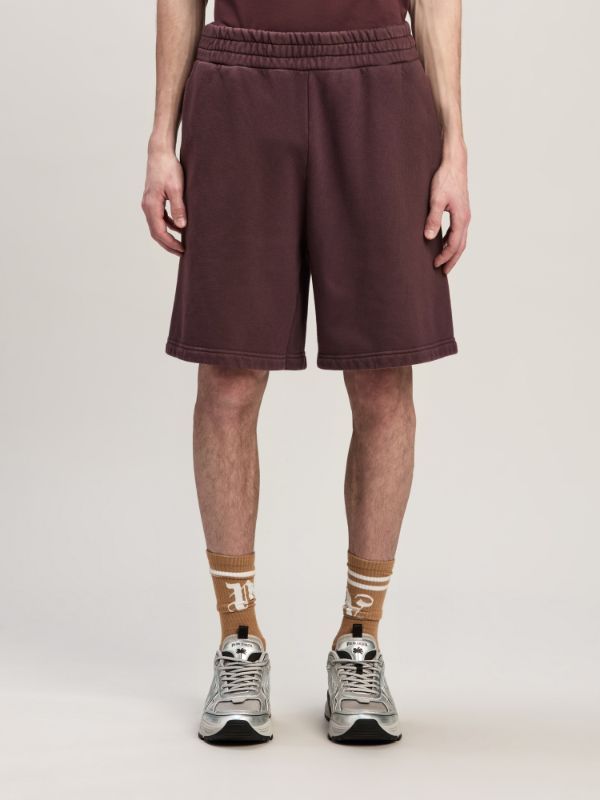 Palm Angels Logo-print Cotton Track Shorts In Red