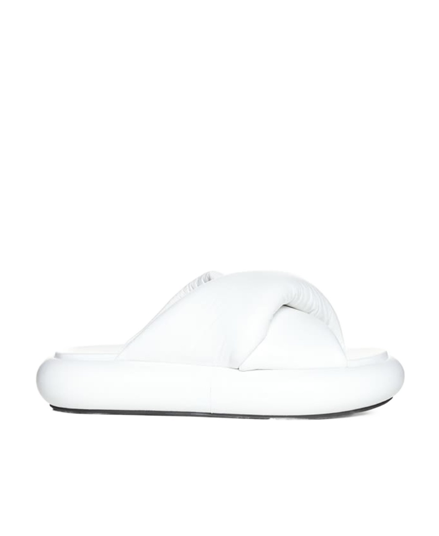 Jw Anderson Logo Slippers In White
