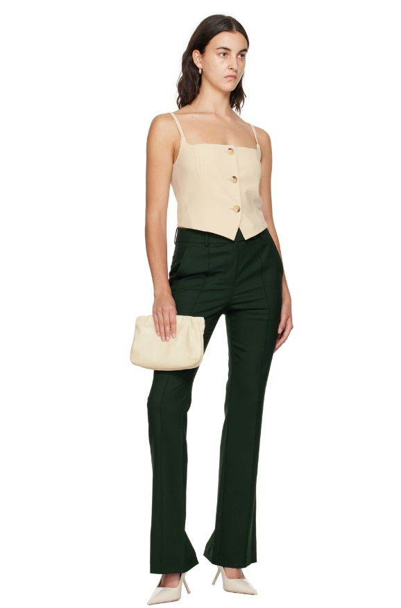 Helmut Lang Cropped Blazer Virgin-wool Blend Top In Nude
