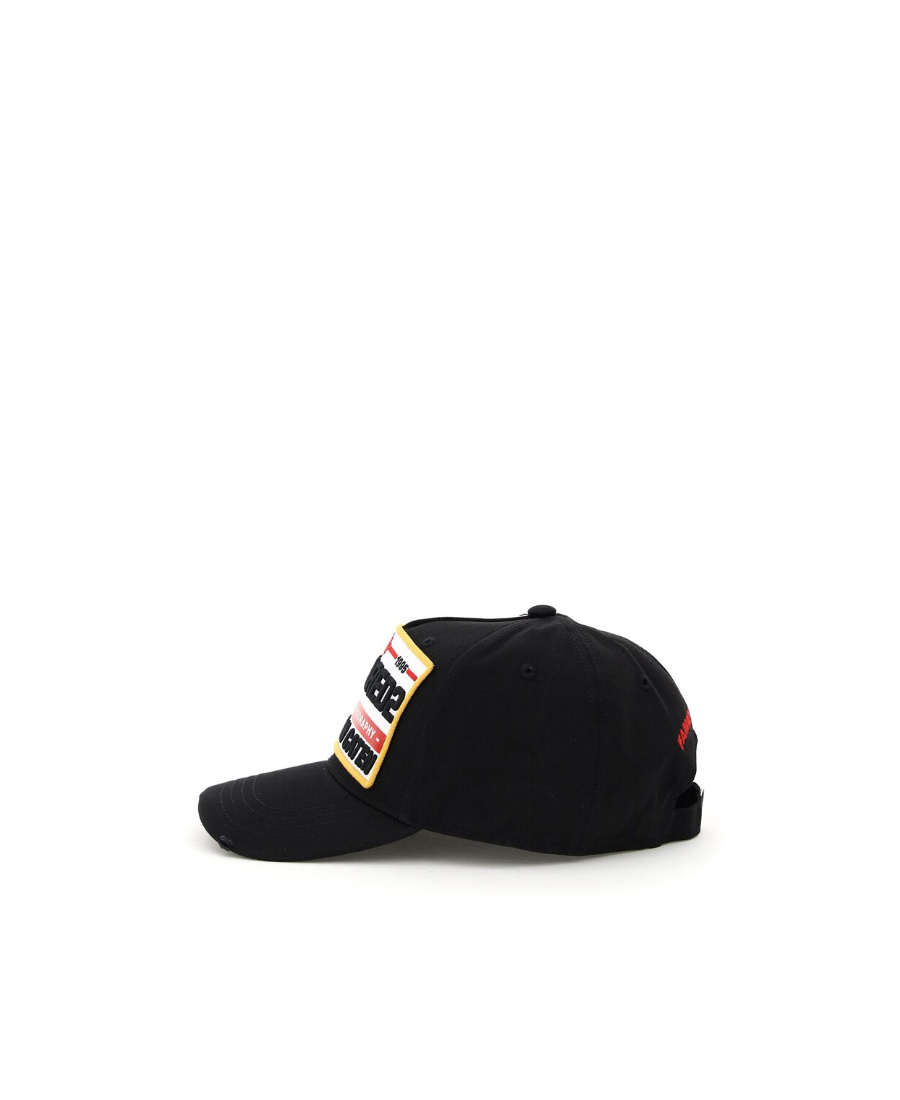 Dsquared2 Logo-patch Cotton Baseball Cap In Black