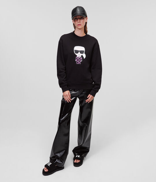 KARL LAGERFELD IKONIK MOTIF-PATCH SWEATSHIRT