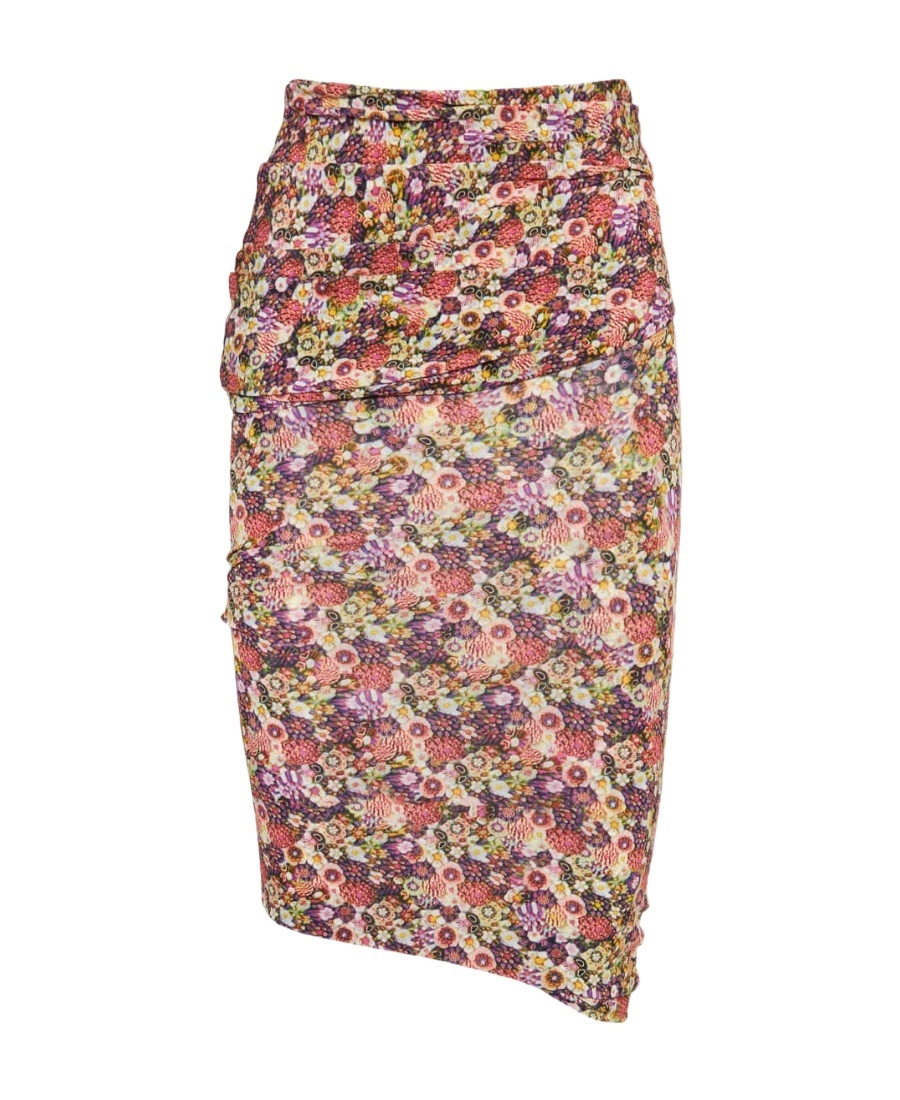Isabel Marant Floral Pleated Mid-length Skirt In Multicolor