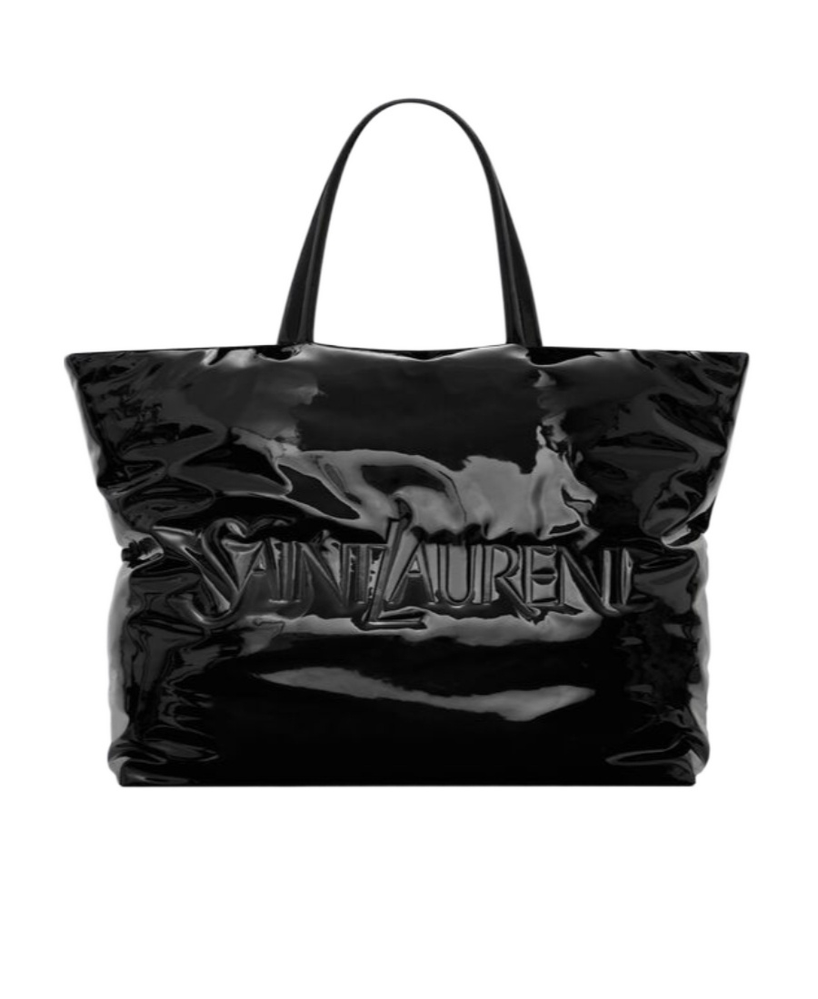 Saint Laurent Logo-debossed Tote Bag In Black