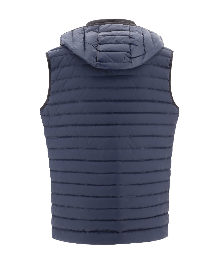 Moose Knuckles Zip-up Hooded Gilet In Blue