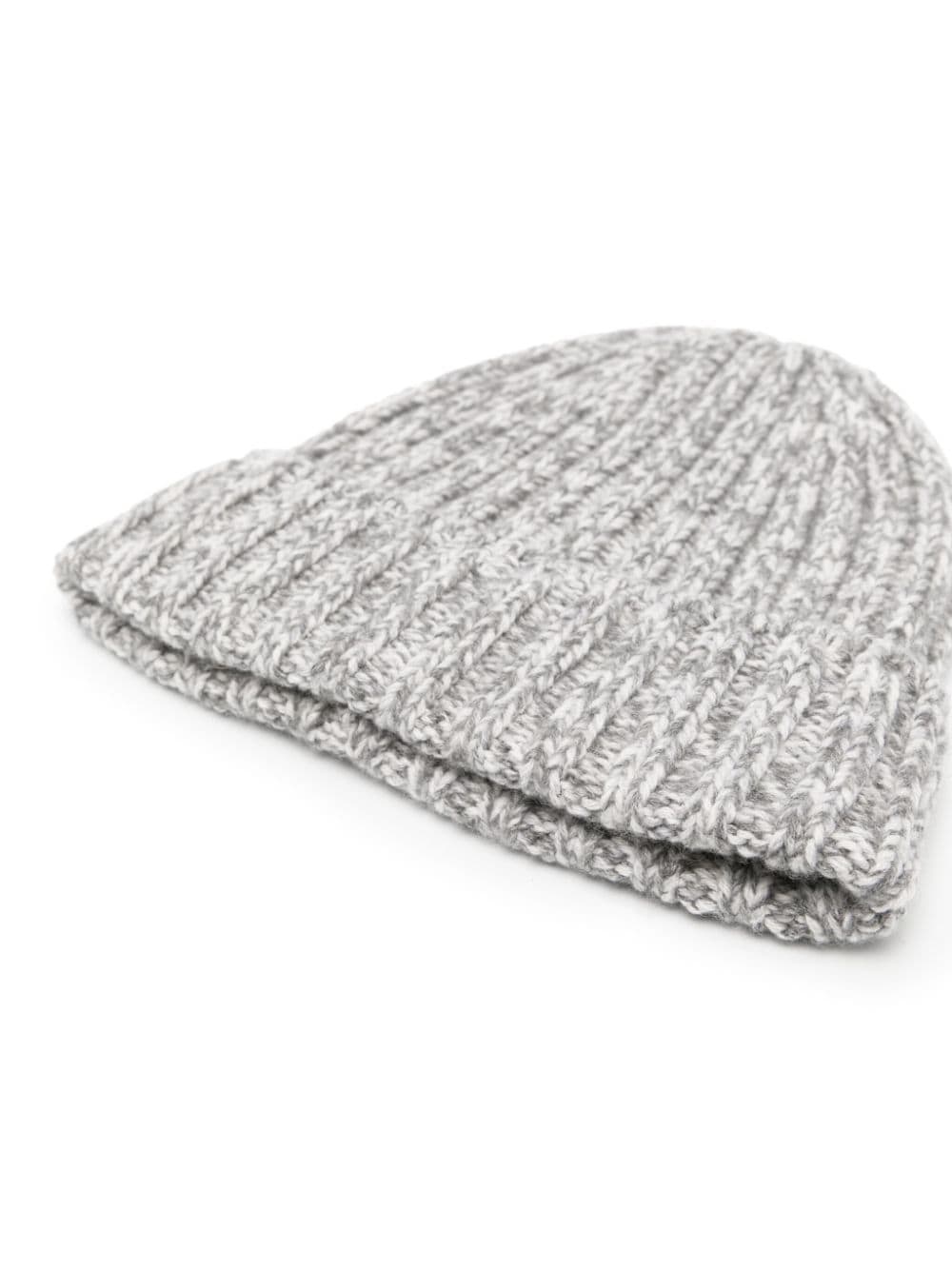 Brunello Cucinelli Chunky Ribbed Cashmere Beanie In Gray