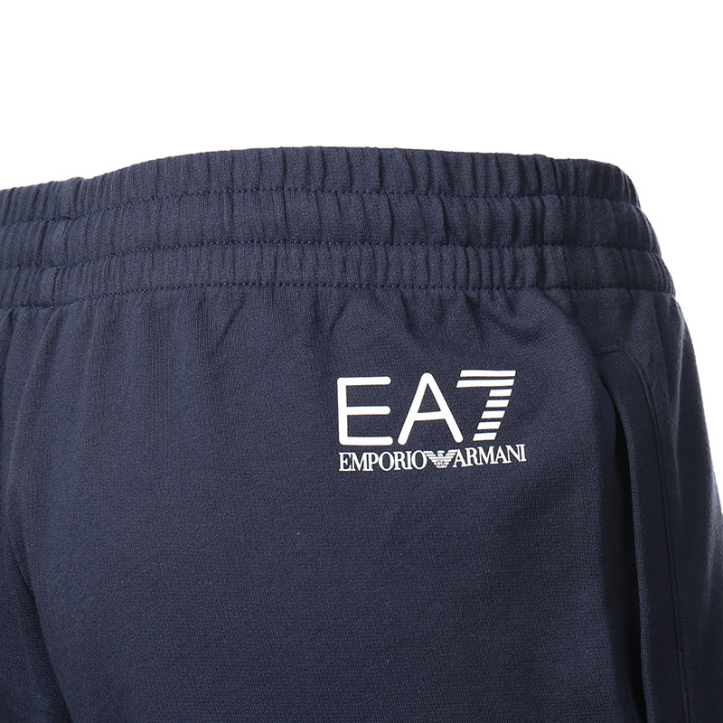 Ea7 Logo Printed Shorts In Black