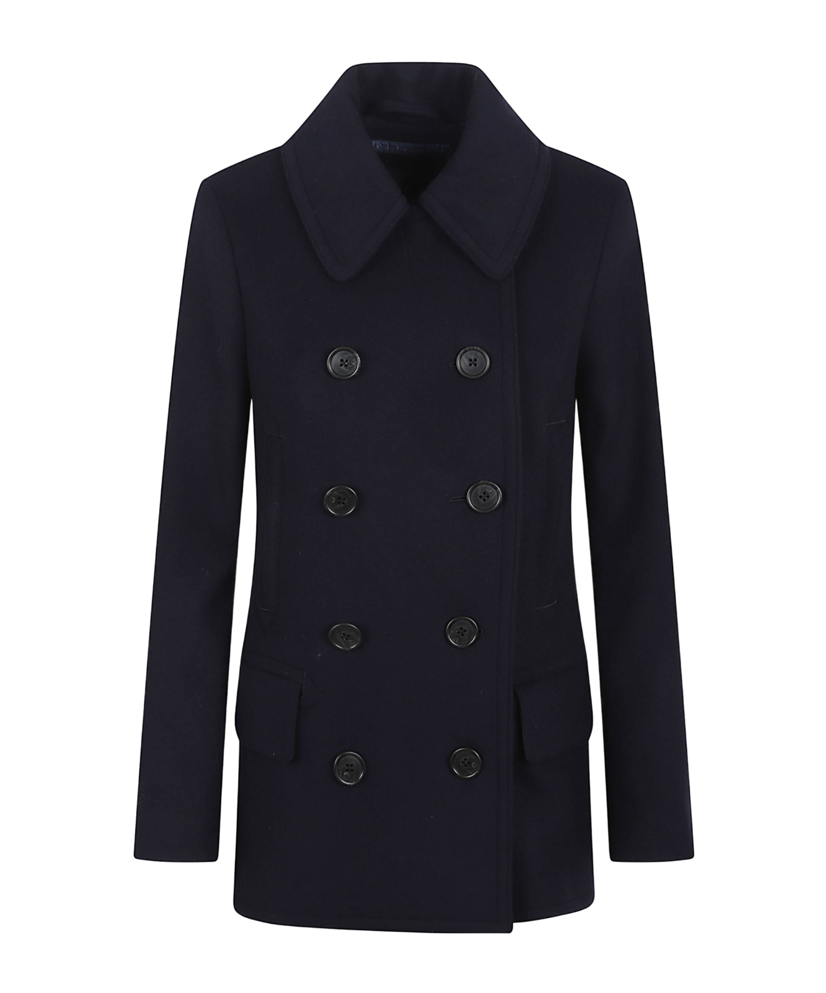 Polo Ralph Lauren Double-breasted Coat Notched Lapels In Black