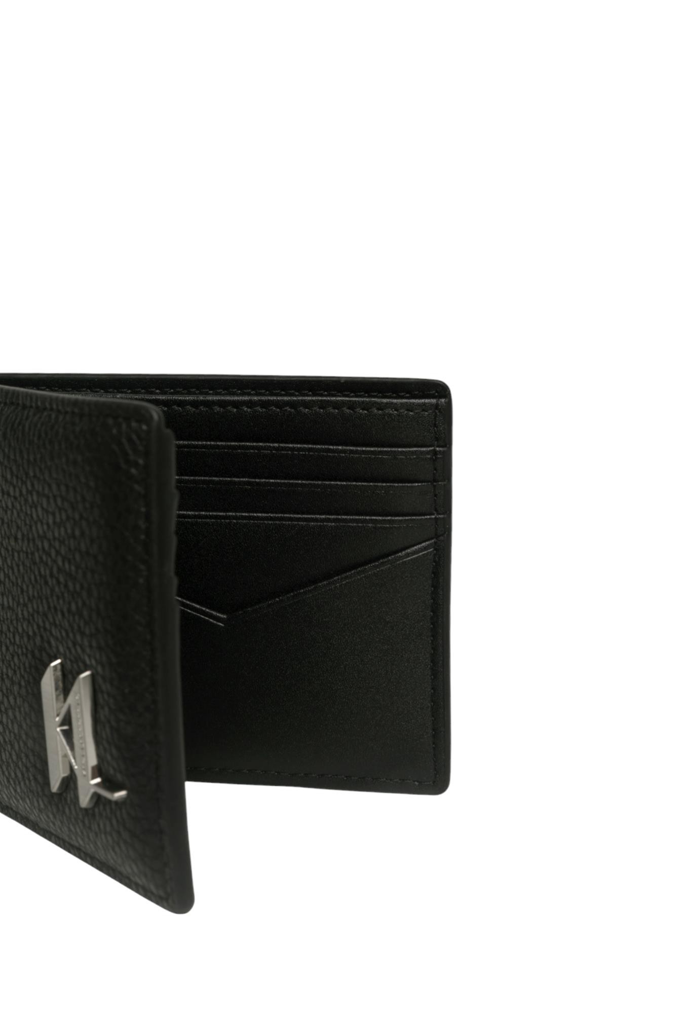 Karl Lagerfeld Double-fold Wallet In Black