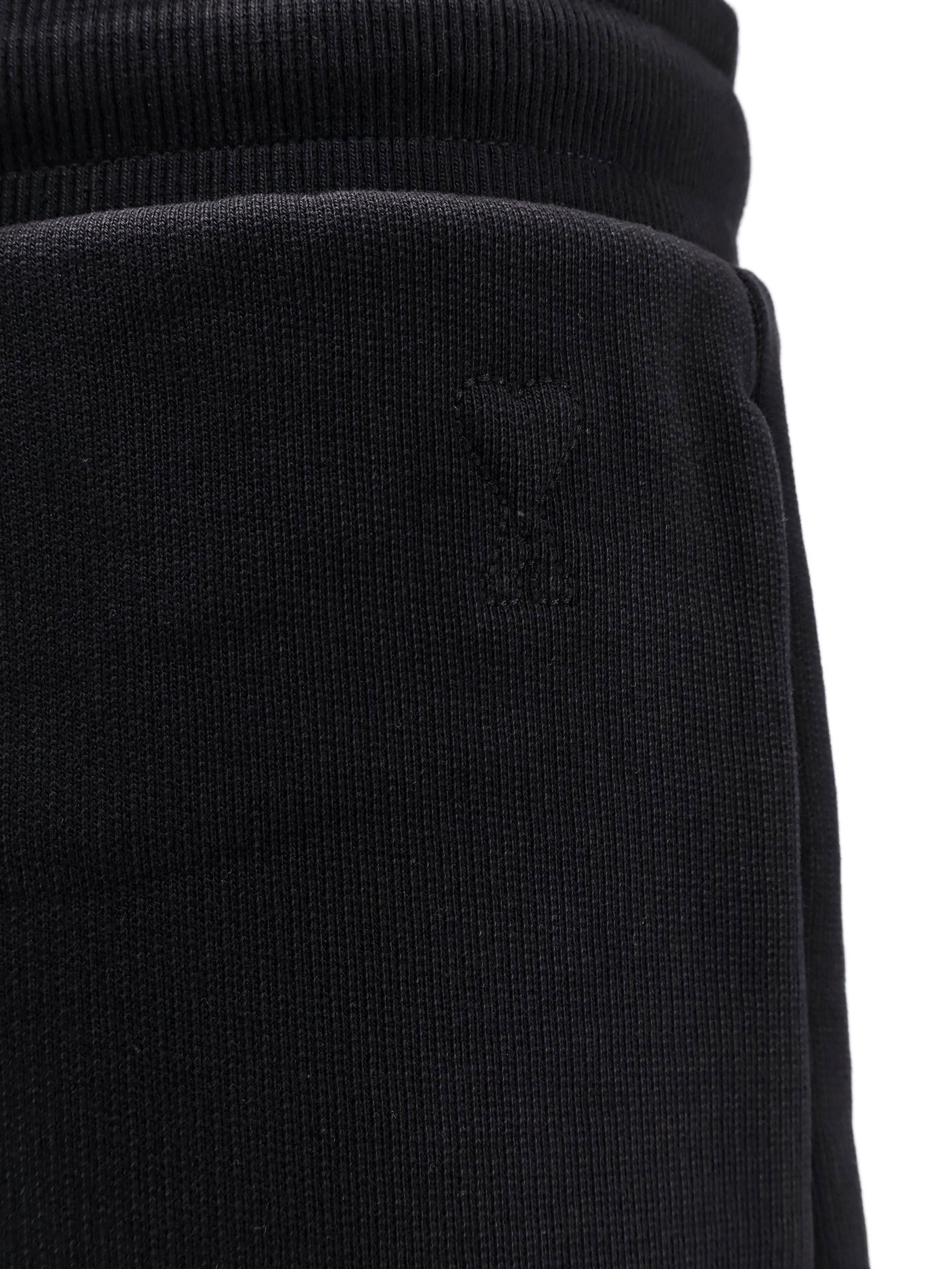Ami Alexandre Mattiussi Ami Paris Ami De Coeur Logo Embossed Drawstring Shorts In Black