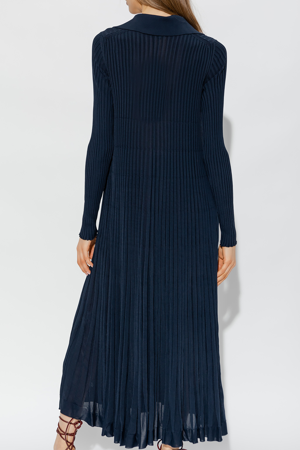 Shop Bottega Veneta Pleated Dress In Black
