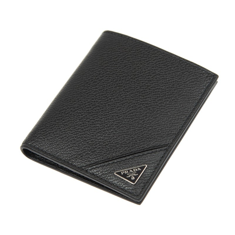 Prada Black Logo Wallet In Black