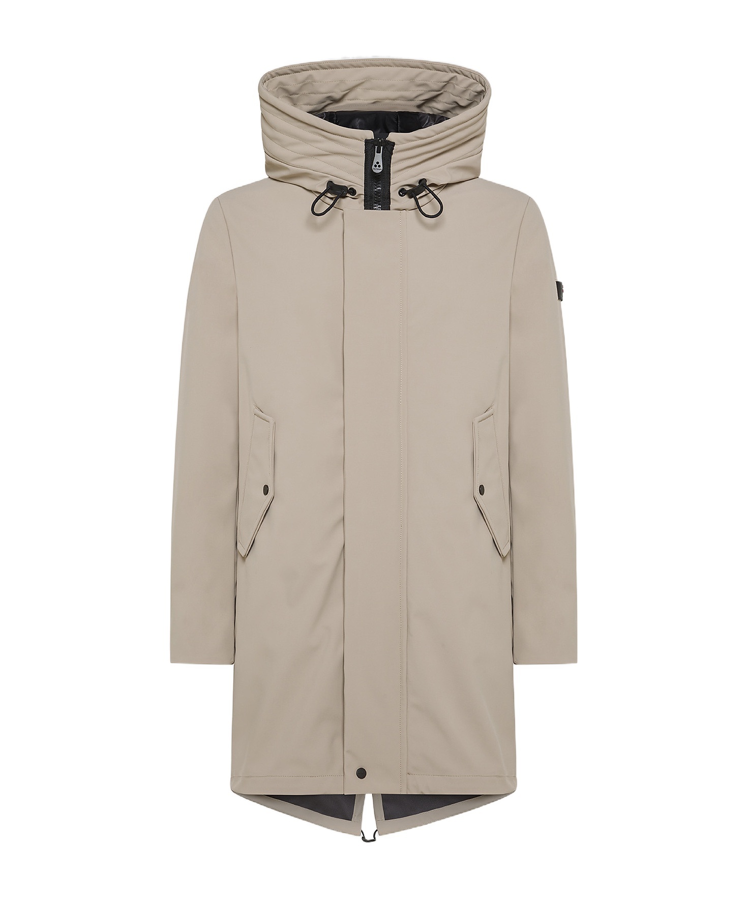 Peuterey Hooded Drawstring Parka Coat In Nude