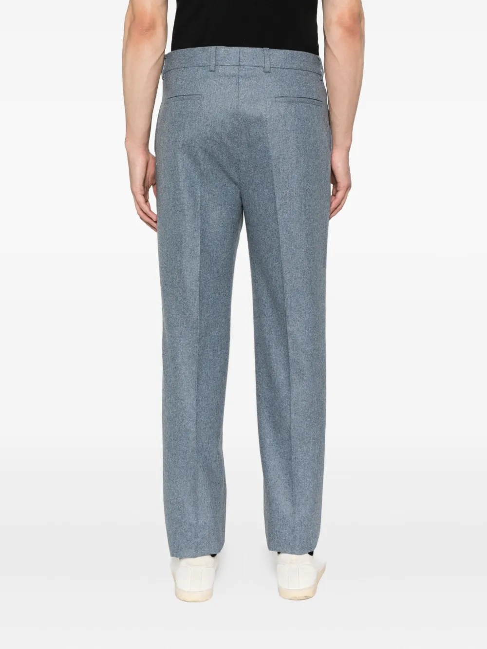 Brunello Cucinelli Pleated Wool Trousers In Blue