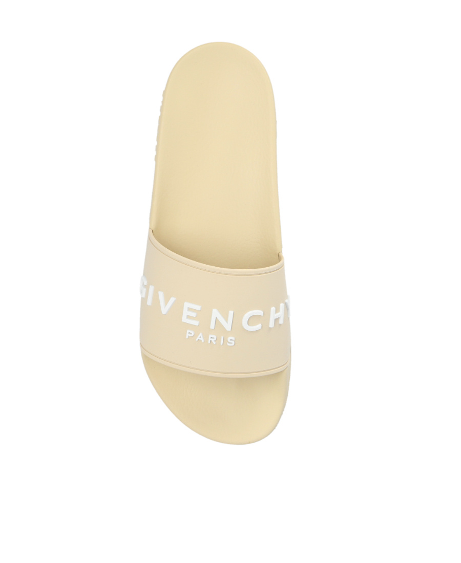 Givenchy Rubber Slide With Logo In Nude