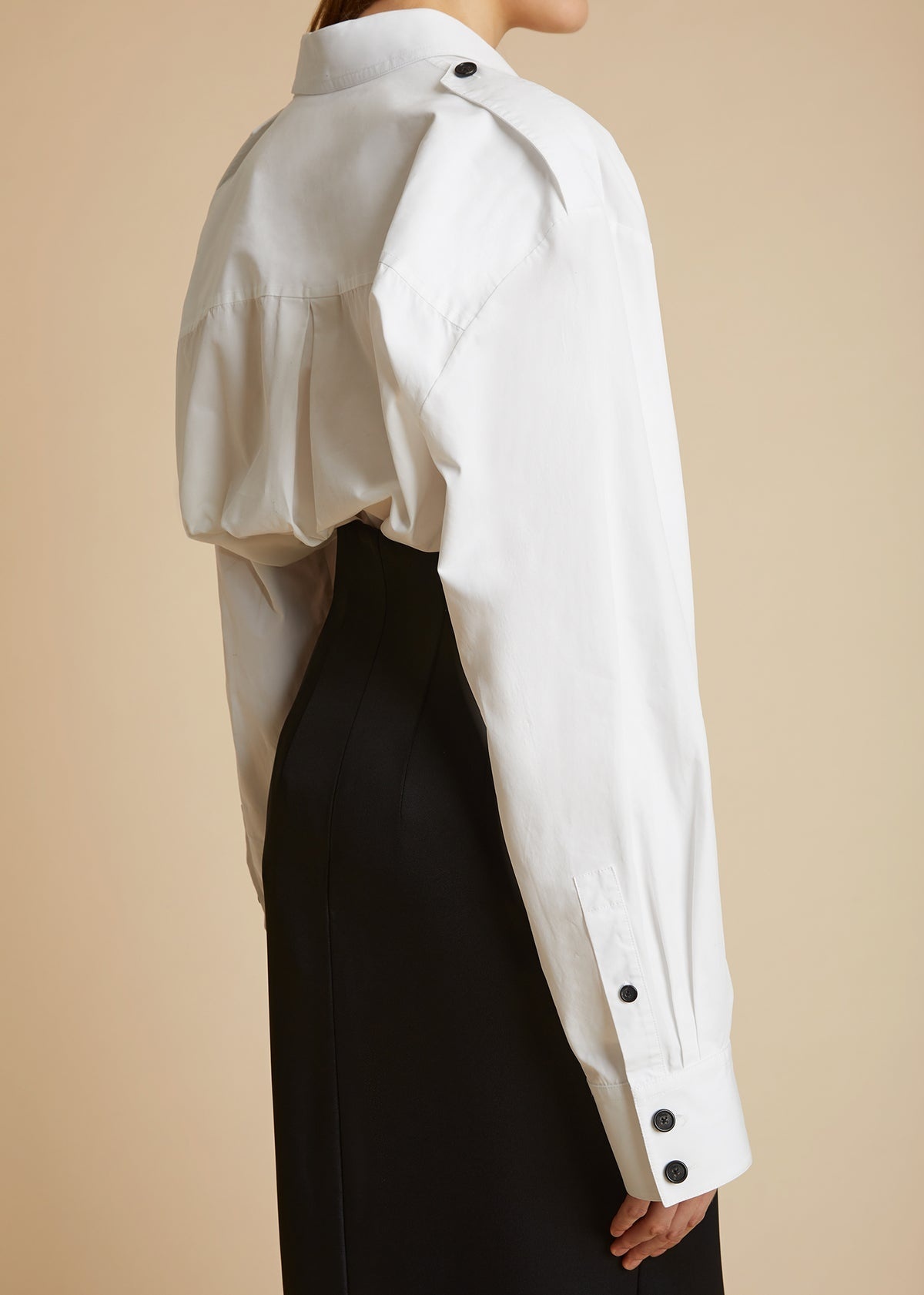 Khaite Button-up Cotton Overshirt In Black
