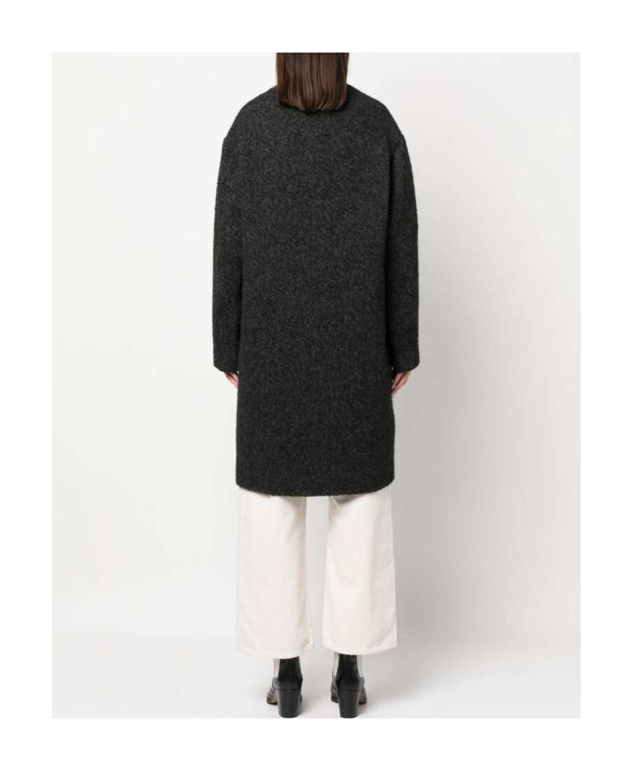 Isabel Marant Étoile Fine-knit Single-breasted Coat In Black