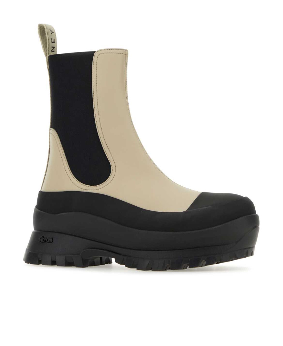 Stella Mccartney Dual-tone Trace Ankle Boots In Neutral