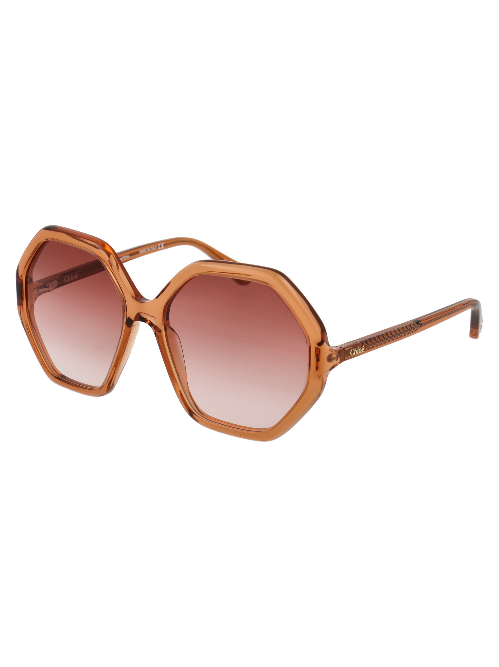 Chloé Hexagonal-frame Gradient Sunglasses In Pink