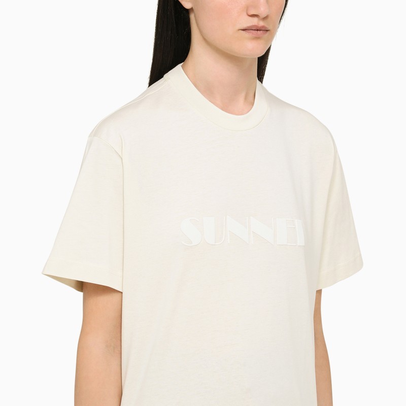 Sunnei Logo Print Crewneck T-shirt In White