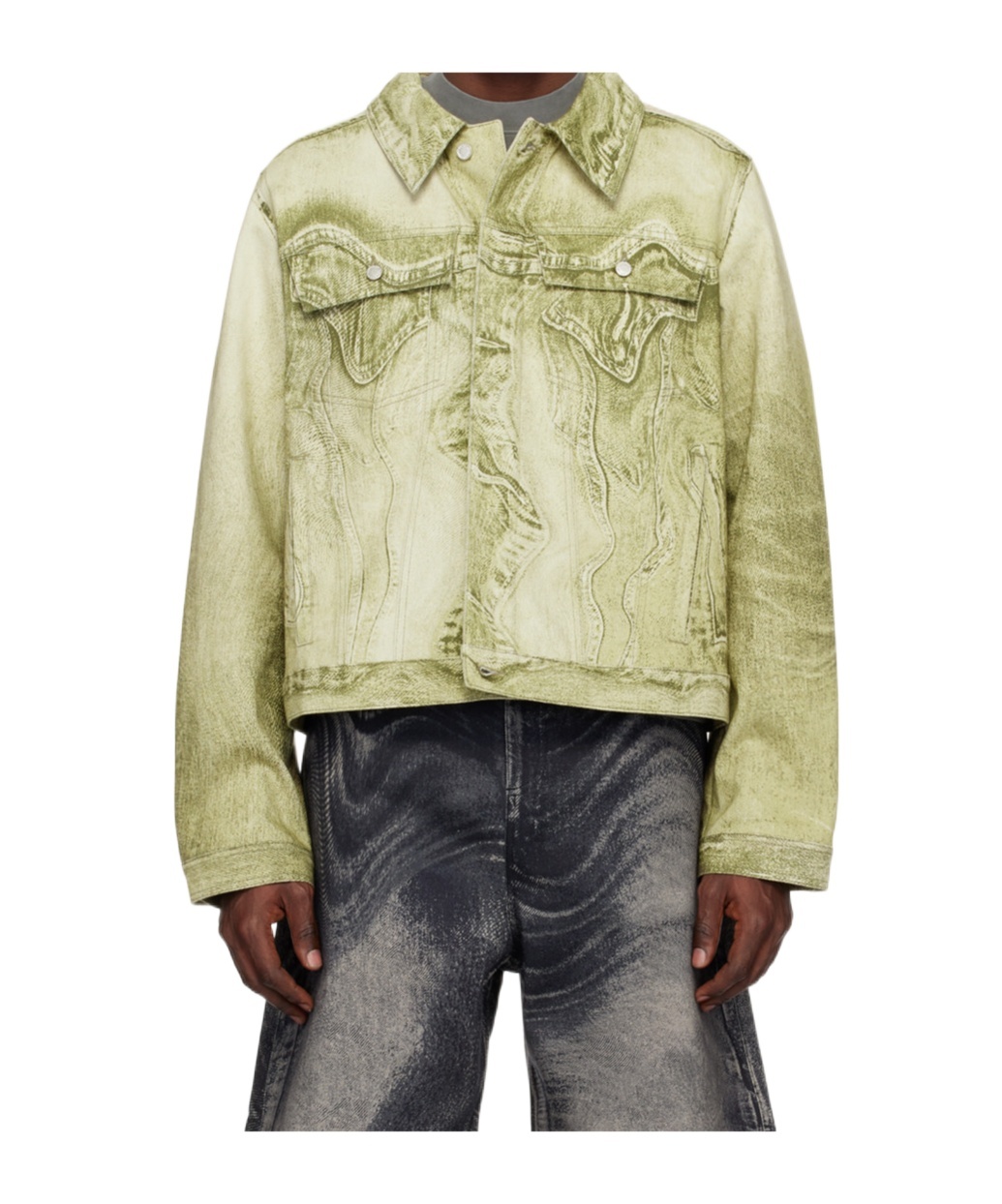 Shop Camperlab Long-sleeved Denim Coat In Nude