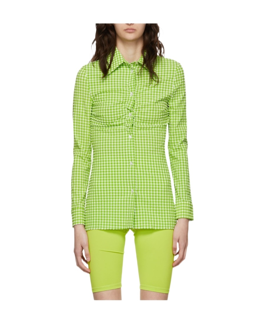 Msgm Green Nylon Shirt In Green