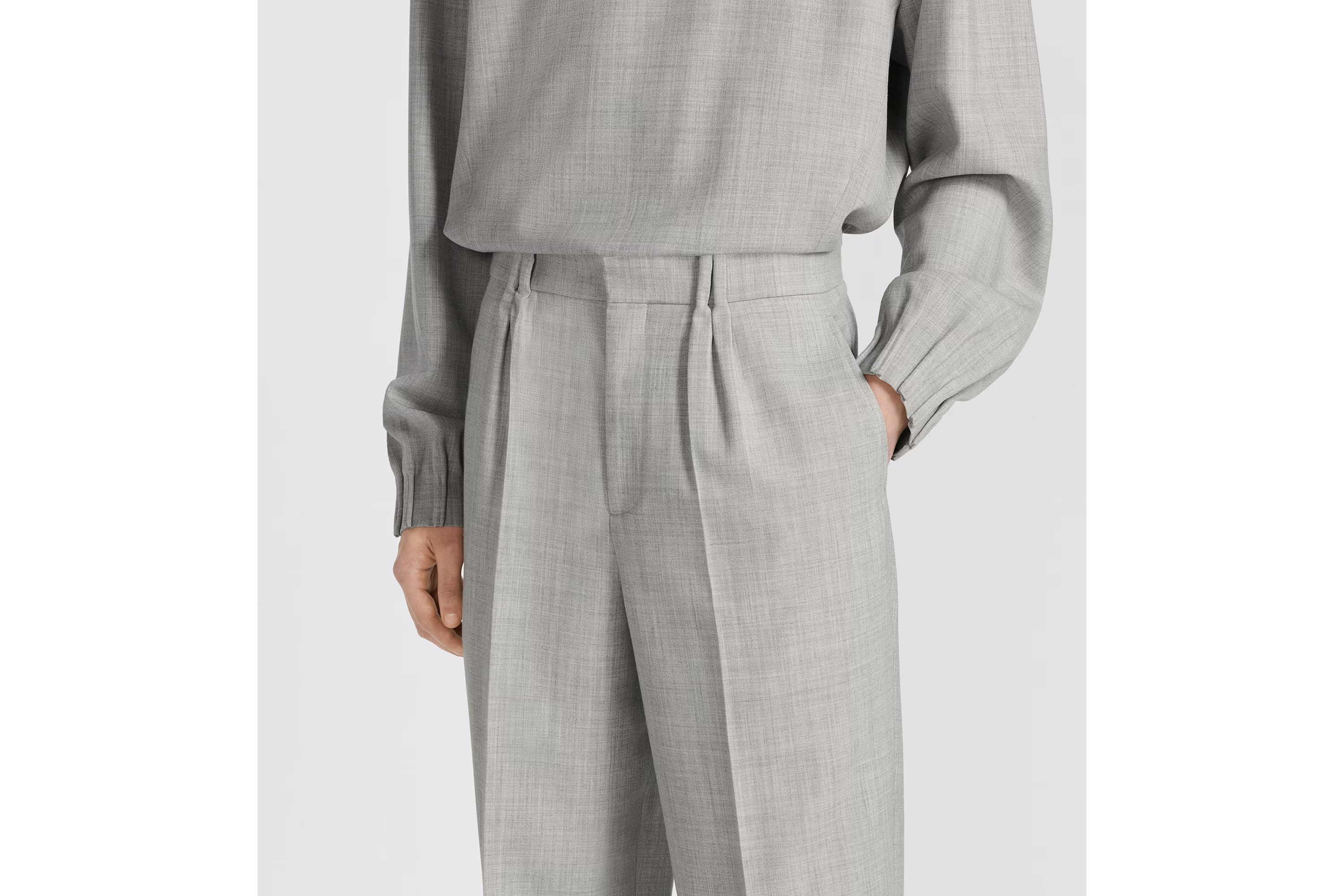 Dior Pleated Casual Pants In Gray