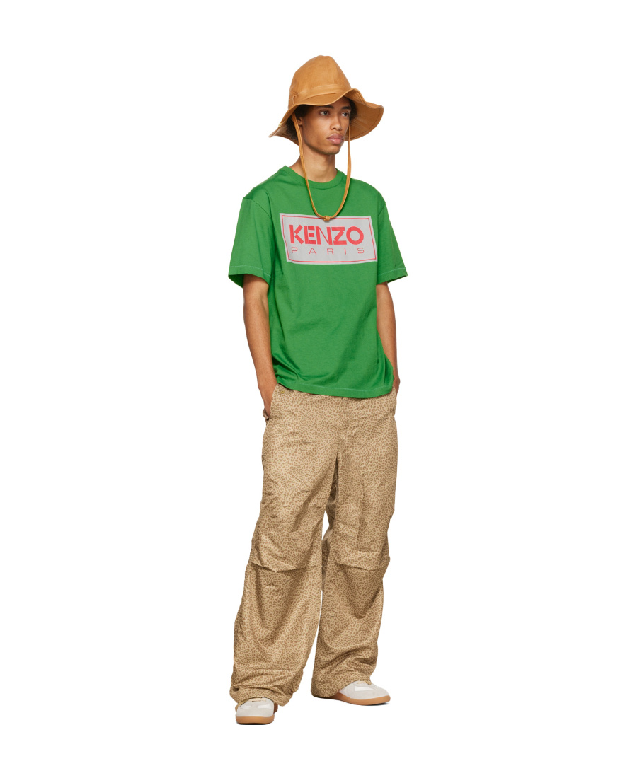 Kenzo Logo-print Round-neck T-shirt In Green