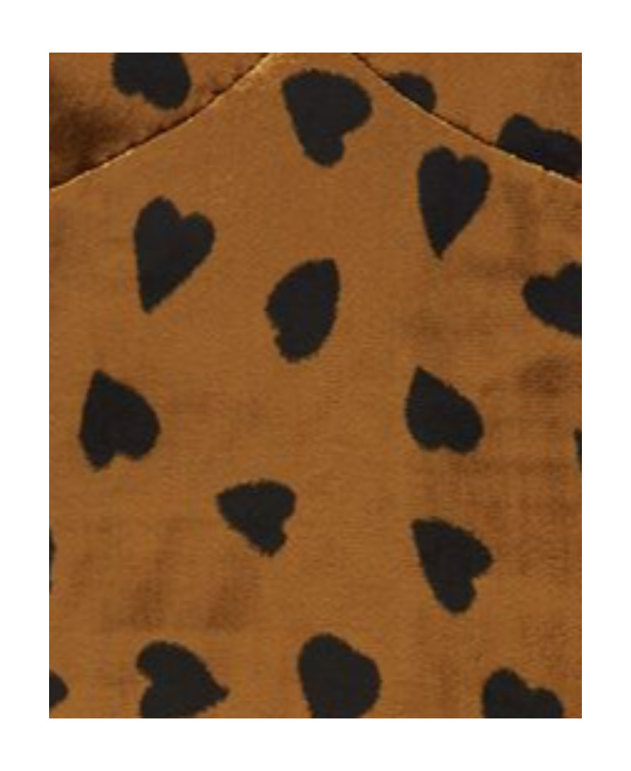 Saint Laurent Heart Print Velvet Mini Slipdress In Yellow