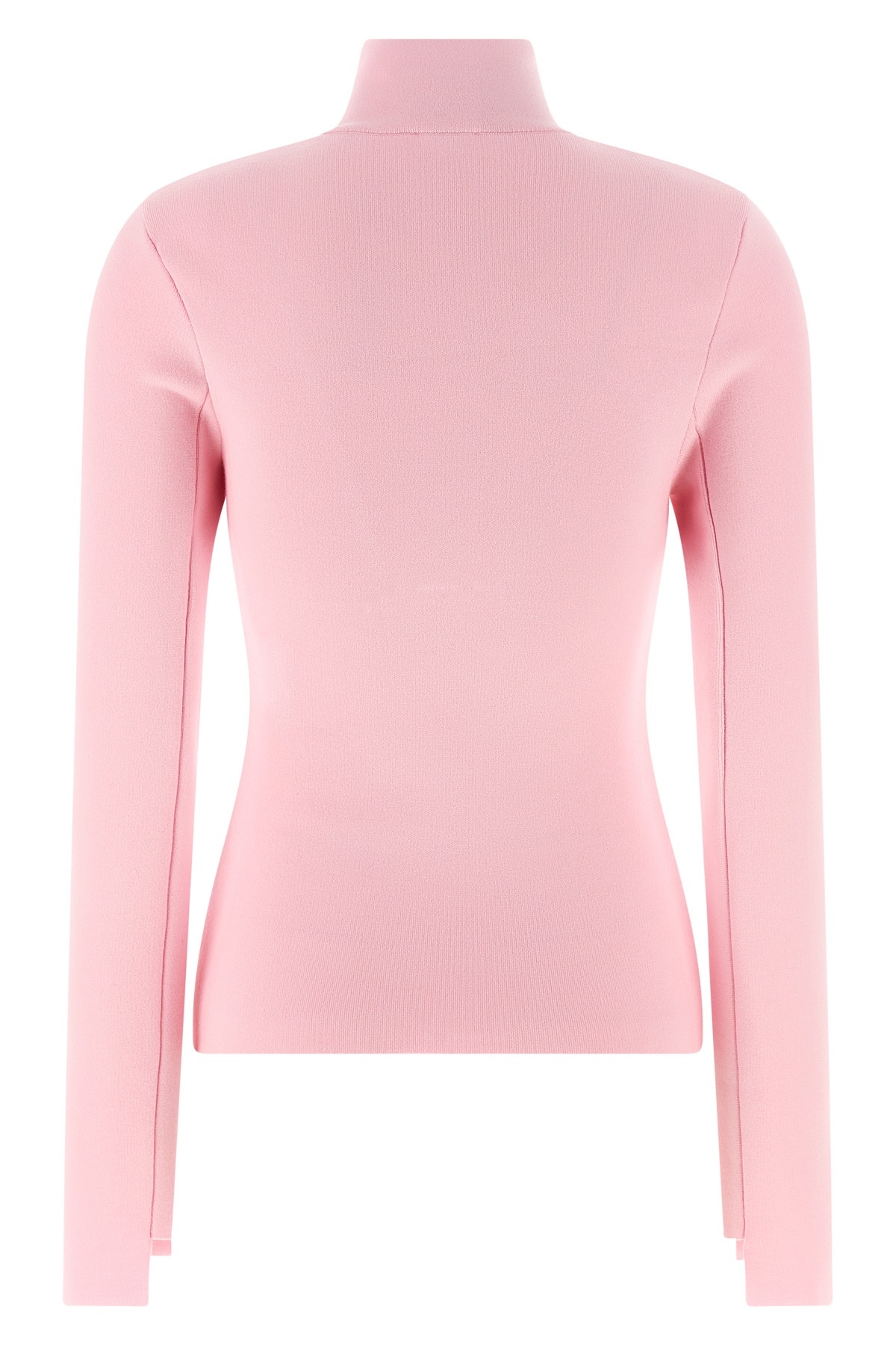 Courrèges Fitted Long Sleeve Mock Neck Sweater In Pink
