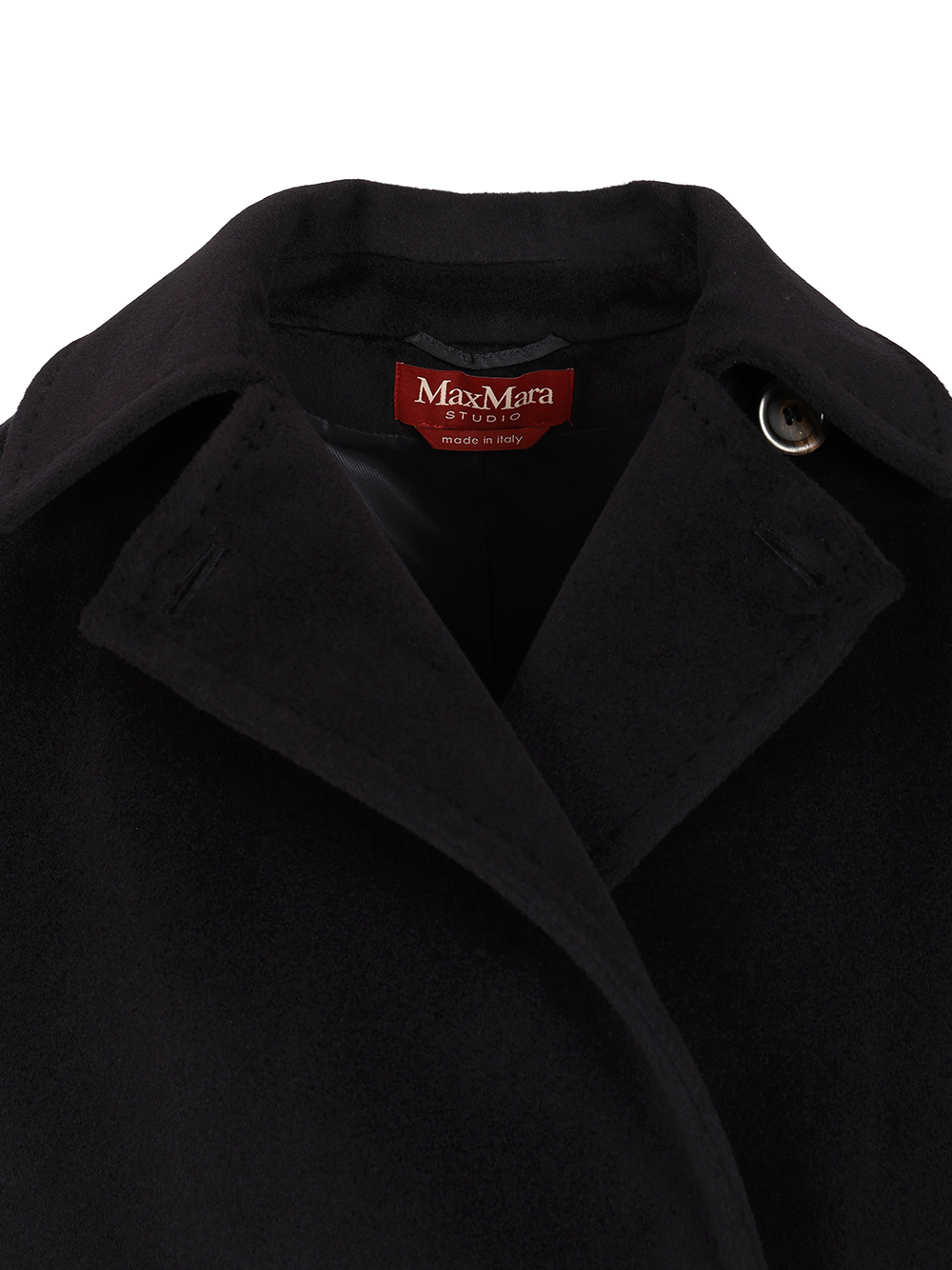 Max Mara Studio Double-breasted Long-sleeved Coat In Black