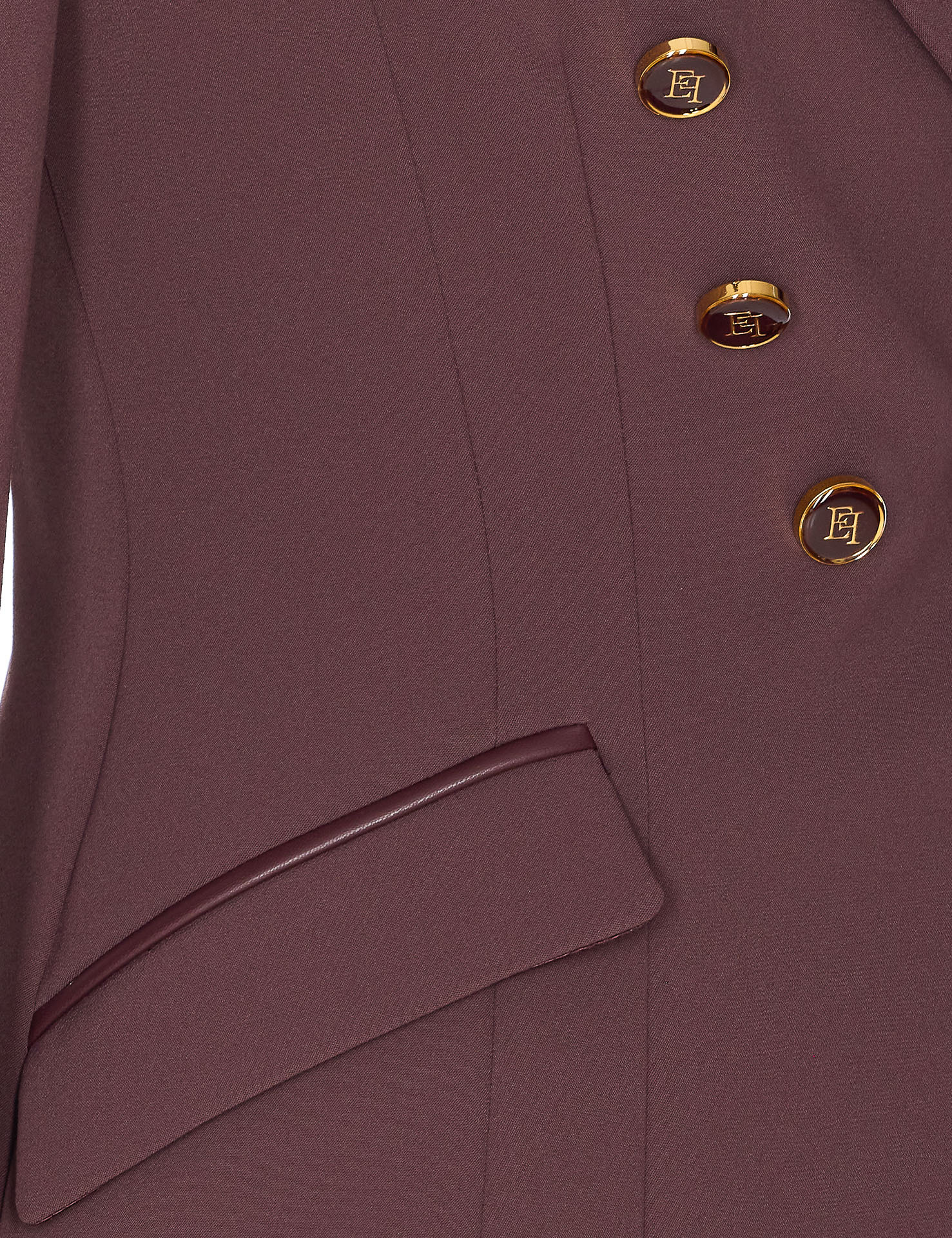 Elisabetta Franchi Bordeaux Jacket Gold-tone Buttons In Brown