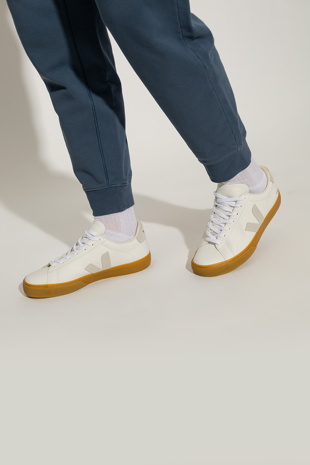 Shop Veja Logo Low-top Casual Shoes In White