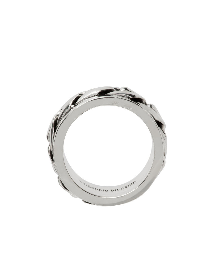 Emanuele Bicocchi Woven-effect Band Ring In White