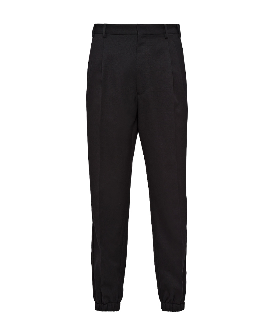 Prada Pressed-crease Velvet Tapered Trousers In Black