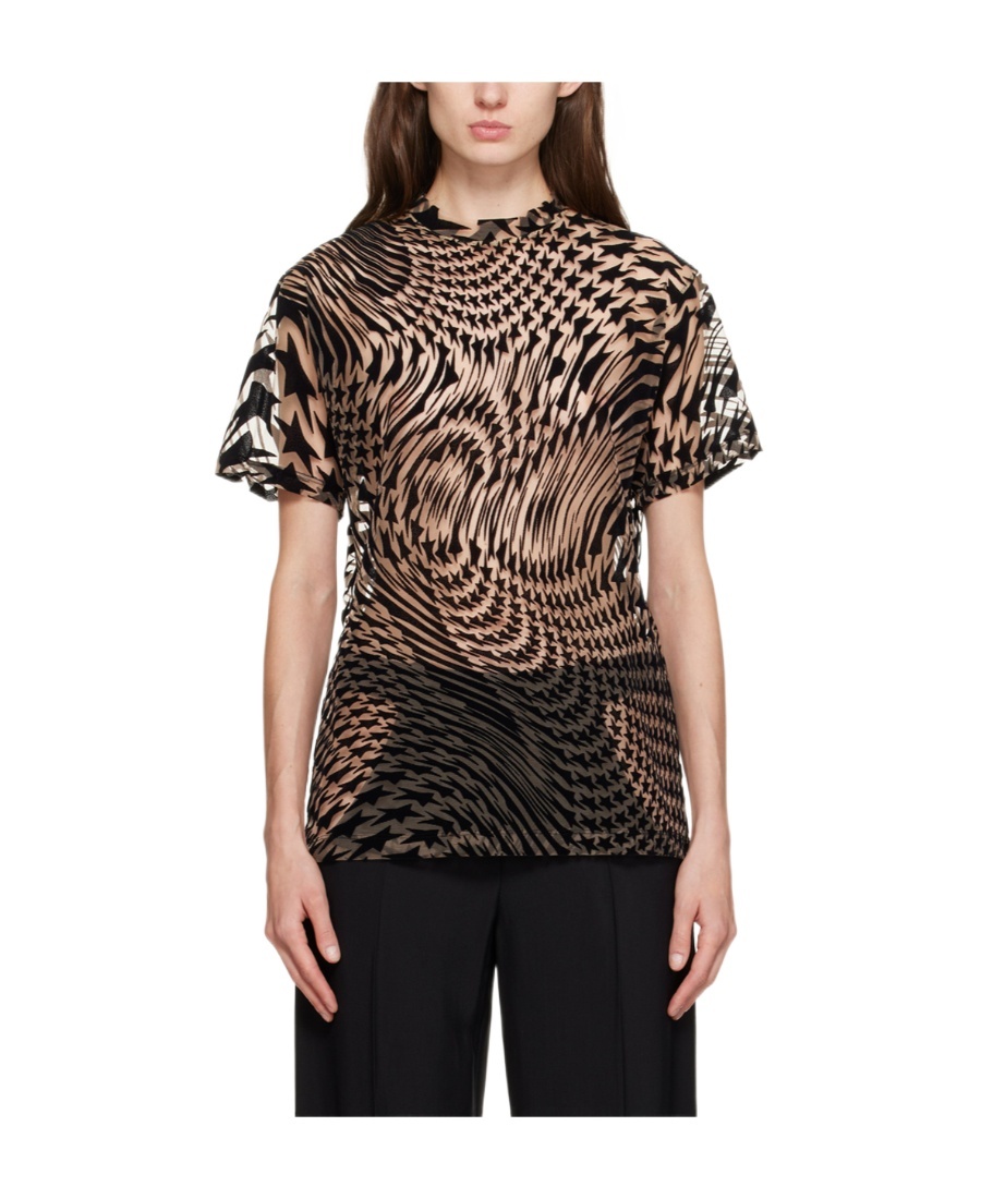 Mugler T-shirt With Round Neck And Short Sleeves In Black