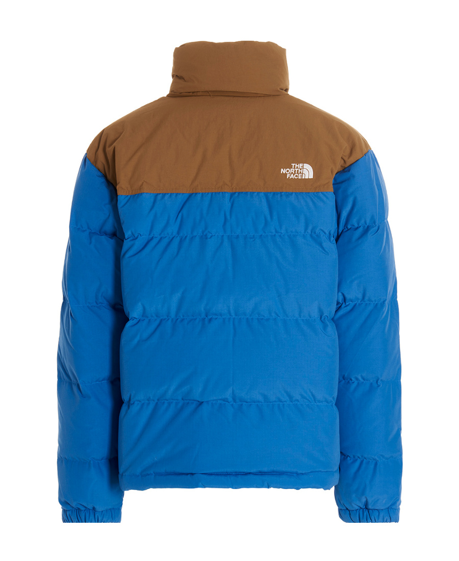 The North Face Logo Down Jacket In Blue