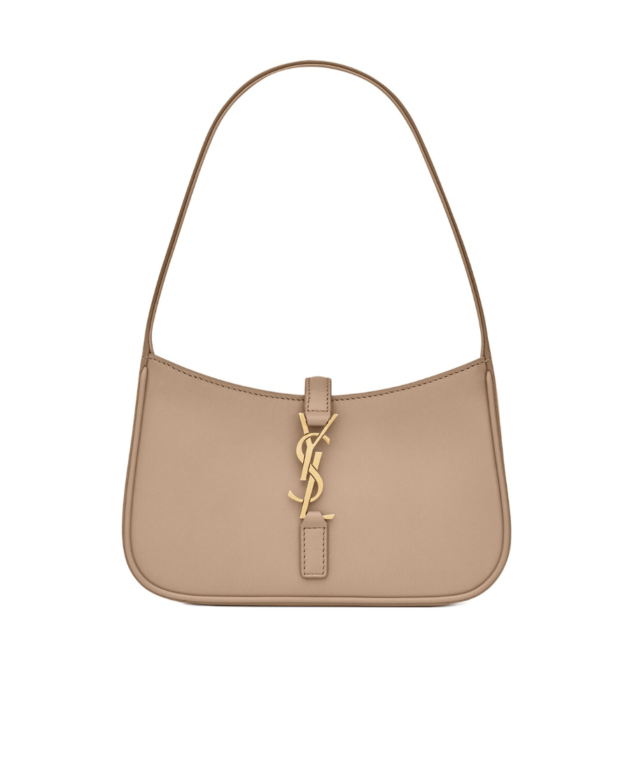 Saint Laurent Le 5 À 7 Mini In Shiny Leather In Nude